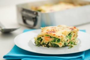 Spinatlasagne mit Lachs